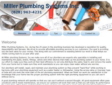 Tablet Screenshot of millerplumbingsystemsinc.com